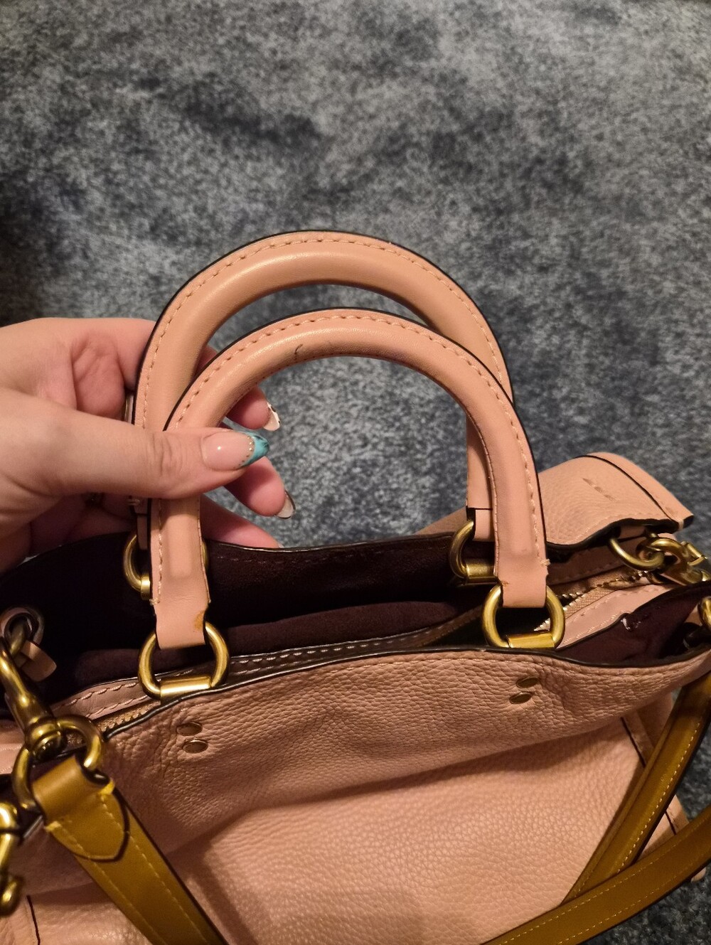 Coach Pebbled Leather Rogue Satchel with Gold Hardware PEONY - Picture 4 of 9